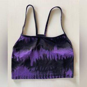 Purple TieDye Sports Bra with Sheer Back Sz S